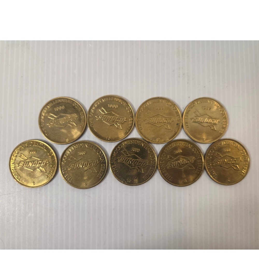 Sunoco Presidential Millennium Coin Series Lot 9 Tokens JFK Bush Nixon 1999 2000